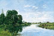 Eugene Boudin The River Touques at Saint Arnoult oil on canvas